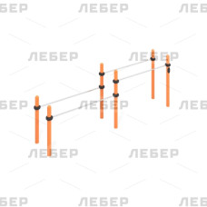 Брусья двойные для отжимания разноуровневые (Нержавеющая сталь)